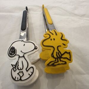 Peanuts Snoopy and Woodstock Kitchen Tongs Silicone Metal Never Used